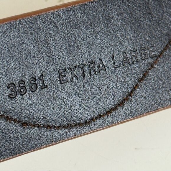 Vintage Y2K Nine & Co Embossed Brown Leather Belt XL - Picture 7 of 10